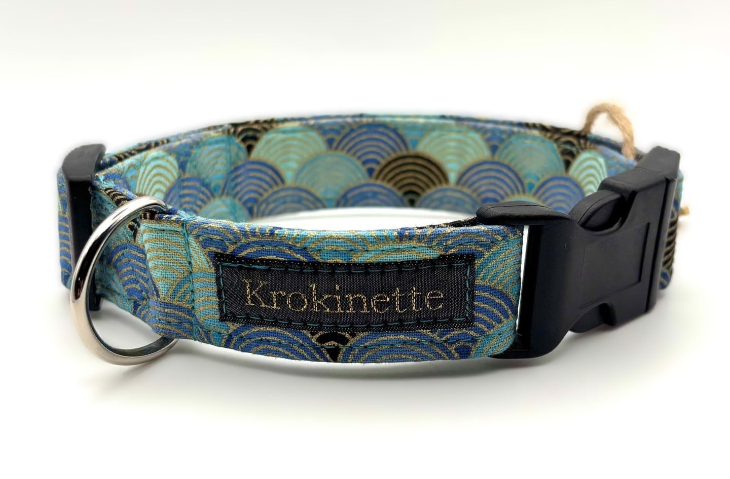 Collier pour Chien motif vagues bleues